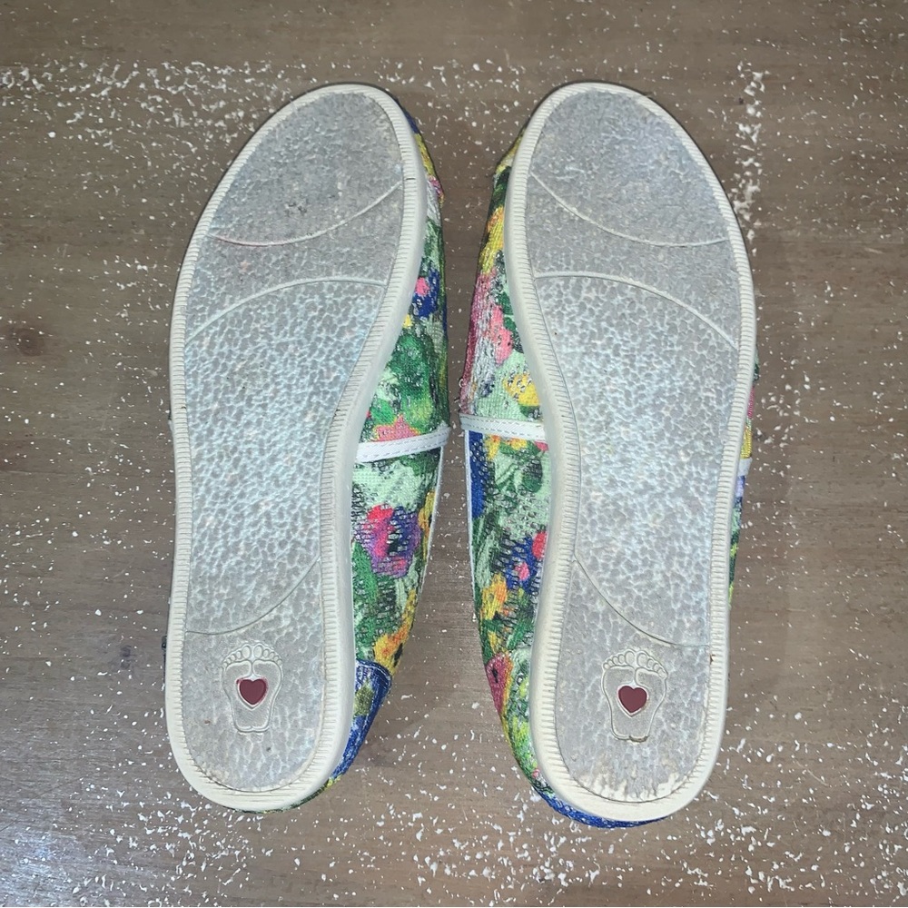 Bobs Skechers Plush Bouquet Floral Sequins Memory Foam Slip-On Shoes - Picture 11 of 12